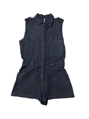 Young Fabulous & Broke YFB Linen Charcoal Romper